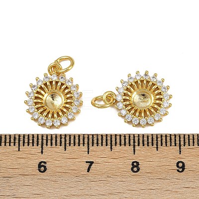 Brass Micro Pave Cubic Zirconia Pendants KK-I358-027G-1