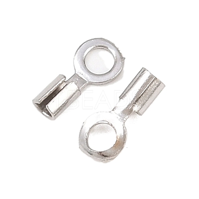 304 Stainless Steel Fold Over Crimp Cord Ends STAS-P434-05A-P-1