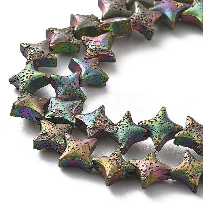 Electroplated Natural Lava Rock Beads Strands G-A251-C01-01D-1