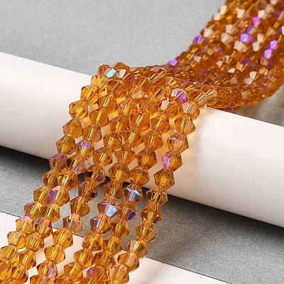 Transparent Electroplate Glass Beads Strands EGLA-A039-T2mm-L28-1