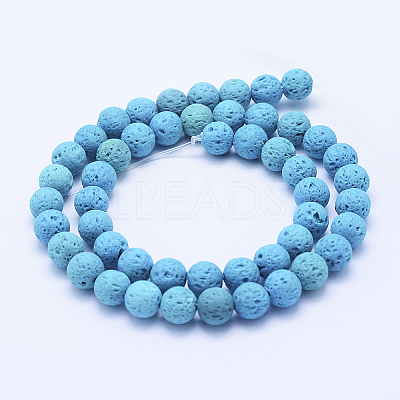 Natural Lava Rock Beads Strands G-F531-8mm-G04-1