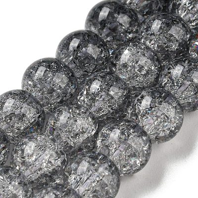 Spray Painted Crackle Glass Beads Strands DGLA-C002-6mm-02-1