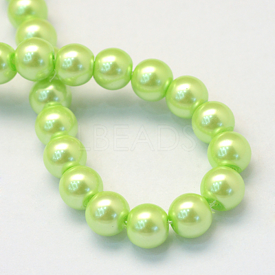 Baking Paint Pearlized Glass Pearl Round Bead Strands HY-Q003-6mm-07-1