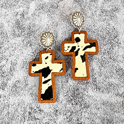 Easter Cross  Dangle Stud Earrings FS-WG862AE-04-1