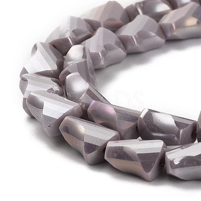 Electroplated Glass Beads Strands GLAA-G092-A-04-1