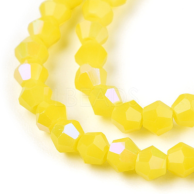 Opaque Solid Color Electroplate Glass Beads Strands EGLA-A039-P2mm-L05-1
