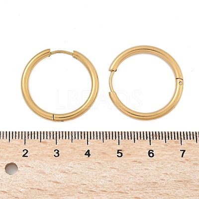 Ion Plating(IP) 304 Stainless Steel Huggie Hoop Earrings EJEW-F111B-25mm-G-1