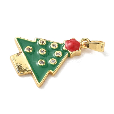 Christmas Brass Micro Pave Cubic Zirconia Pendants KK-K305-07C-02-1