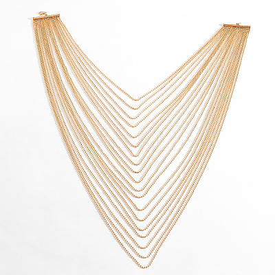 Elegant Iron Multi-Layered Waterfall Tassel Necklaces for Women FV0512-1