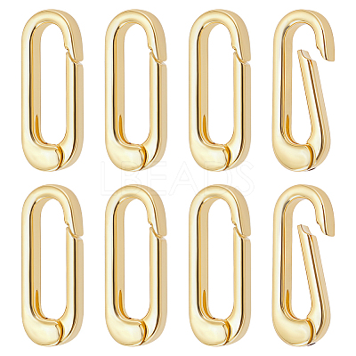 8Pcs Brass Spring Gate Rings KK-BC0015-69G-1