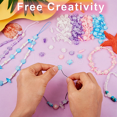 100G Ocean Theme Transparent Acrylic Beads MACR-TA0001-80B-1