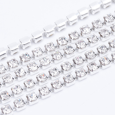 Brass Rhinestone Strass Chains CHC-T003-SS14-01S-1