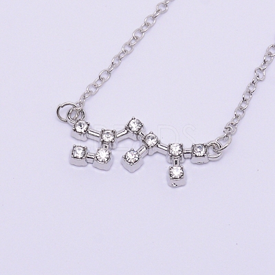 Alloy Rhinestone Pendants Necklaces NJEW-WH0007-02K-1