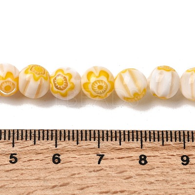 Round Millefiori Glass Beads Strands LK-P002-25-1