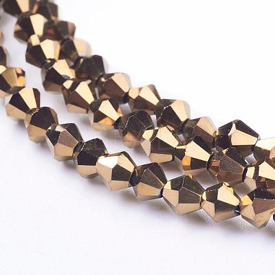 Electroplate Glass Beads Strands EGLA-J026-3mm-F16-1