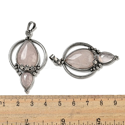 Natural Rose Quartz Pendants G-F766-04AS-02-1