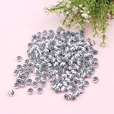 Opaque Acrylic Beads ACRC-WH0002-01C-1