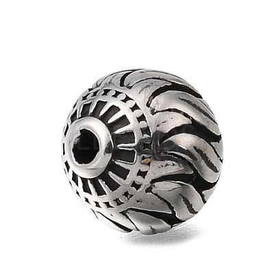 Engraved 304 Stainless Steel Beads STAS-H263-17AS-03-1