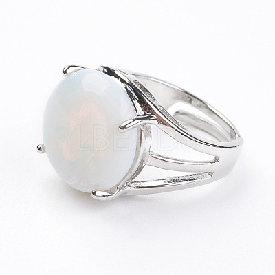Adjustable Opalite Finger Rings RJEW-F075-01P-1