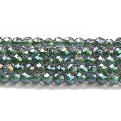 Electroplate Transparent Glass Beads Strands GLAA-H021-01A-FR01-1
