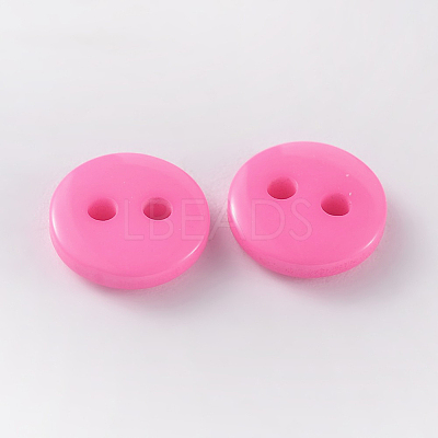 2-Hole Flat Round Resin Sewing Buttons for Costume Design BUTT-E119-36L-06-1