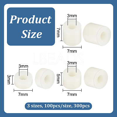 300Pcs 3 Styles Plastic Beads KY-OC0001-42-1