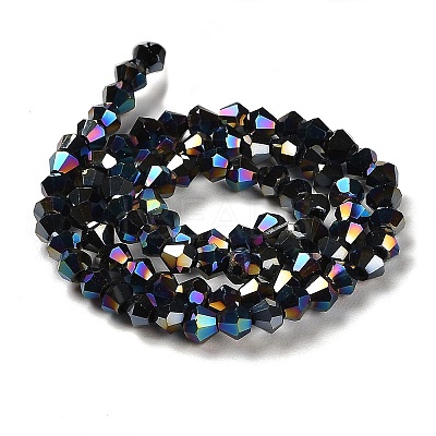 Opaque Solid Color Electroplate Glass Beads Strands EGLA-A039-P4mm-B17-1