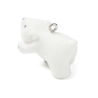 Flocky Opaque Resin Pendants RESI-G105-06C-1