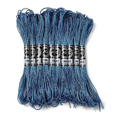 10 Skeins 12-Ply Metallic Polyester Embroidery Floss OCOR-Q057-A01-1