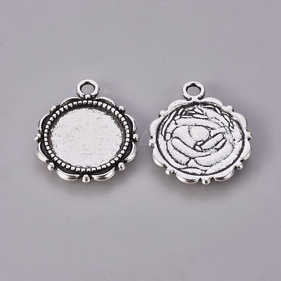 Alloy Pendant Cabochon Settings PALLOY-A18941-AS-FF-1
