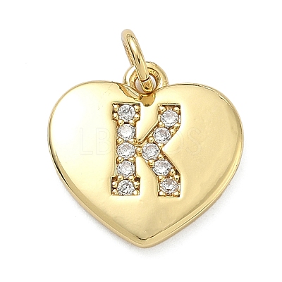 Brass Micro Pave Clear Cubic Zirconia Pendants KK-D229-01G-11-1