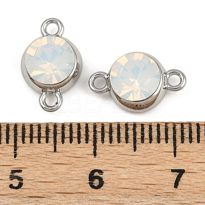 Brass Pave Cubic Zirconia Connector Charms KK-H078-06P-02-1