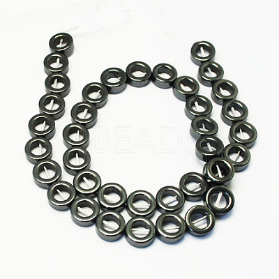 Non-magnetic Synthetic Hematite Beads Strands G-S081-14mm-1