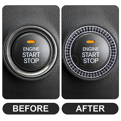 2Pcs Self Adhesive Zinc Alloy with Rhinestone Car Stickers STIC-CN0001-09-1