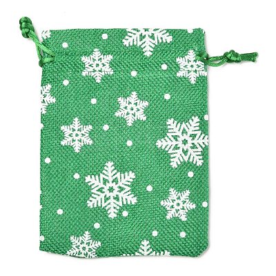 Christmas Themed Burlap Packing Pouches ABAG-L007-01A-01-1