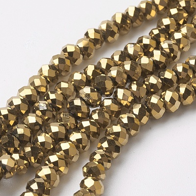 Electroplate Glass Beads Strands EGLA-F124-FP-03-1