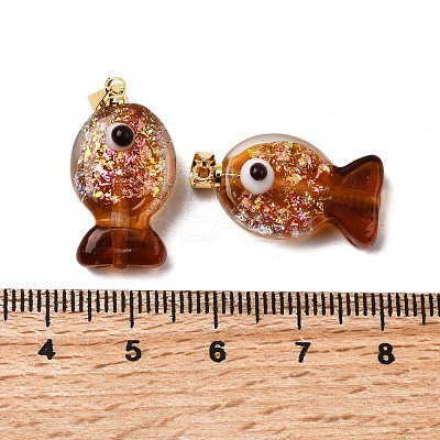 Handmade Dichroic Foil Lampwork Pendants X1-DICH-G001-01G-02-1