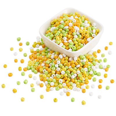 Opaque Glass Round Seed Beads GLAA-TAC0025-07B-07-1