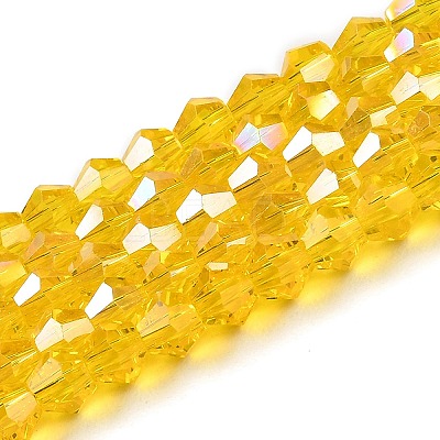 Transparent Electroplate Glass Beads Strands EGLA-A039-T6mm-B22-1