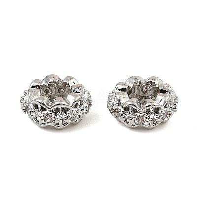 Brass Micro Pave Cubic Zirconia Beads KK-C155-14P-1