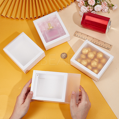 Cardboard Drawer Gift Storage Boxes with Clear Cover CON-WH0092-72B-01-1
