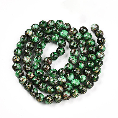 Baking Paint Glass Beads Strands DGLA-N003-10mm-B09-1