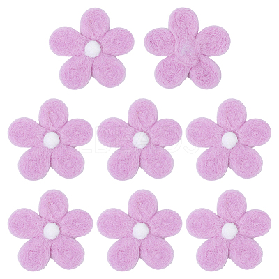 8Pcs Daisy Flower Wool Felt Fabric Costume Accessories AJEW-PH0008-82C-1