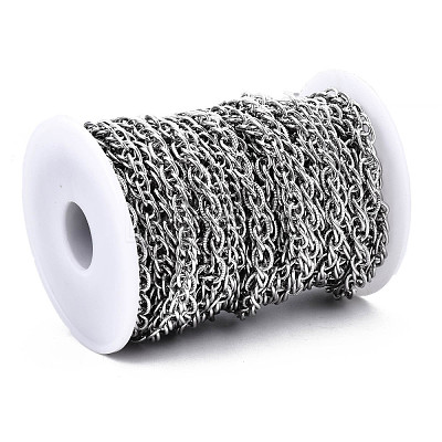 Tarnish Resistant 304 Stainless Steel Rope Chains CHS-T003-30A-P-1