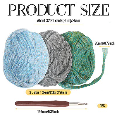 3 Skeins 3 Colors Polyester Yarn DIY-MB0002-06B-1