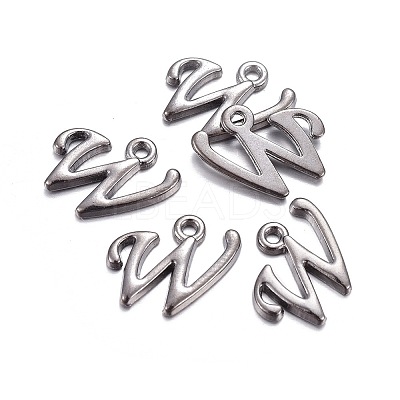 Gunmetal Plated Alloy Letter Pendants LS-PALLOY-J718-01B-W-1