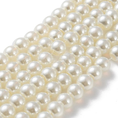 Baking Paint Pearlized Glass Pearl Round Bead Strands HY-Q003-6mm-02-1