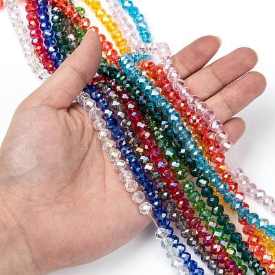 Electroplate Glass Beads Strands EGLA-X0007-01B-8mm-1