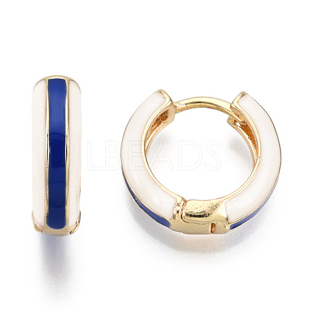 Brass Huggie Hoop Earrings EJEW-S209-07B-1