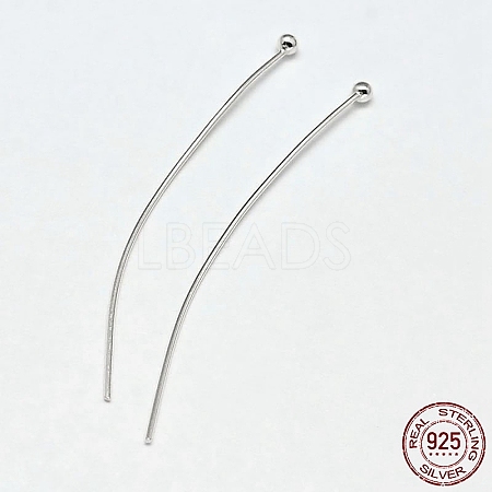 925 Sterling Silver Ball Head Pins STER-F018-03F-02-1